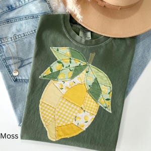Faux Quilted Patchwork Lemon Comfort Colors Shirt, Vintage Quilt Lemon, Lemon Floral Graphic Tee, Coquette Lemon Shirt, Summer T-shirt