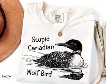 Komfort Farben Dummes kanadisches Wolfvogel-Shirt, Hockey-Romanze-Fangeschenk, sarkastisches Tiergraphik-T-Stück, Team Hollanov-T-Stück, lustiger Loon-Vogel