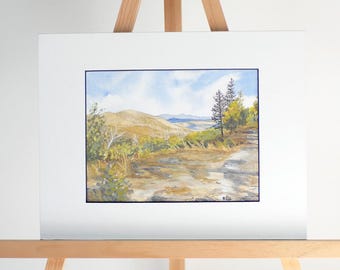 Original Colorado Landscape Painting | Original Art | Handmade Fall Decor | Matted 7x9 Painting