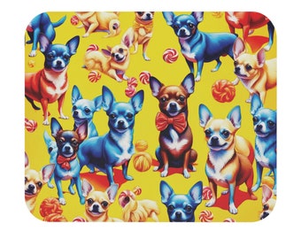 Chihuahua Mouse Pad, Dog Lover Desk Decor, Cute Animal Rectangle Mat, Pet Owner Gift, Office Accessories, Boss or Co-worker Pet Lover gift