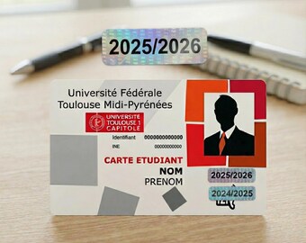 Autocollant carte étudiant 2025 2026 2027