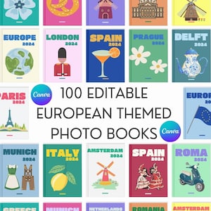 Europe Editable Travel Photo Book Template | Ebook Template | Decorative Coffee Table Book | Canva Template | European Travel Photo Book
