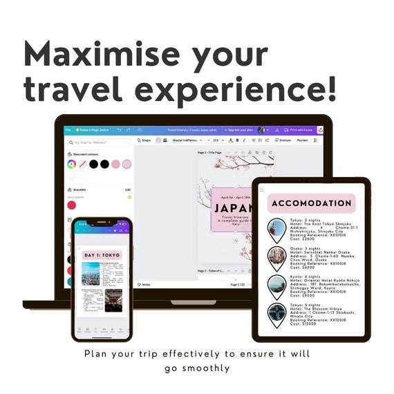 Japan Travel Itinerary Template: 2-week Printable Guide (22 Pages