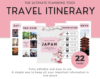 Japan Travel Itinerary Template: 2-Week Printable Guide (22 Pages)
