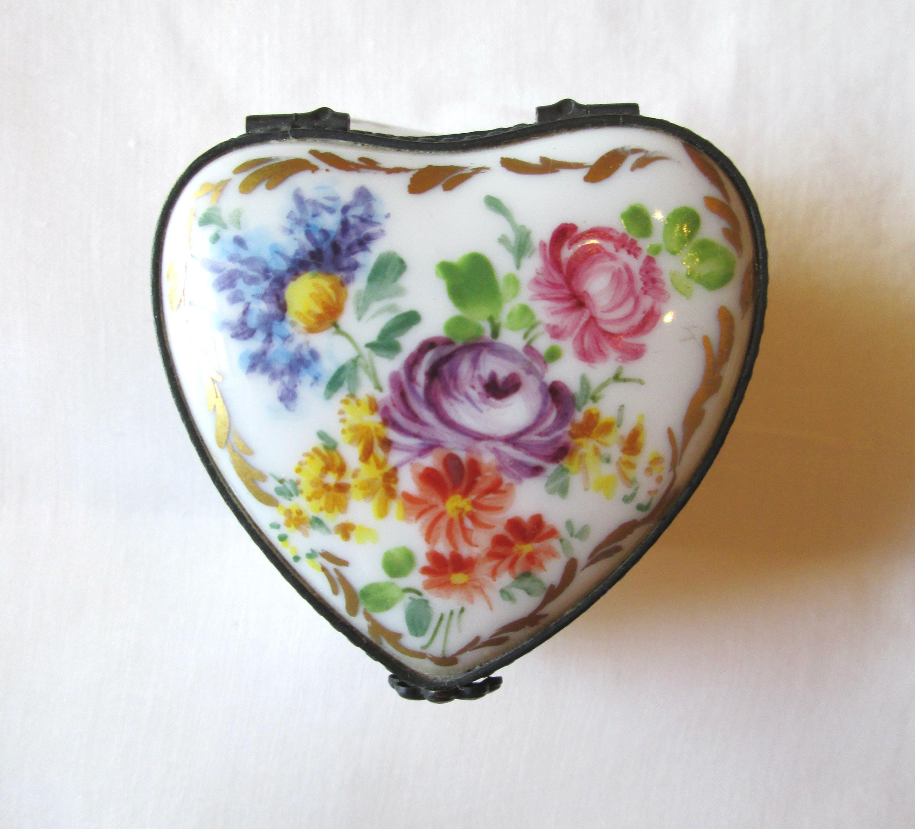 Limoges Heart Hinged Boxes - Etsy