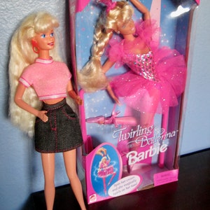 Vintage Barbie Doll Lot: 1966 Twist &#39;n Turn & 1995 Twirling Ballerina (Boxed)