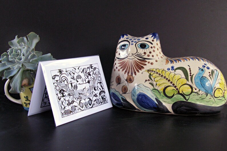Southwest Mimbres Greeting Cards, Set of Four, Black/White image 3