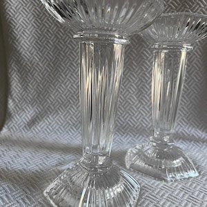 Marquis by Waterford, vaso in cristallo da 7,25&quot; con portacandele a doppio uso, vetro a coste