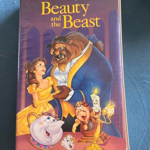 Vintage Disney VHS Black Diamond Beauty and the Beast 1992 Classic Tape Clamshell Collector Edition Kids Movie Retro