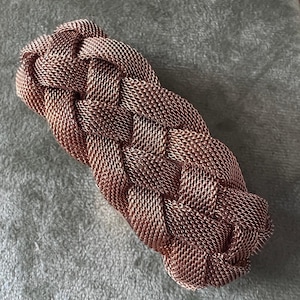 Gold Tone Braided Mesh Bracelet 7.25” Magnetic Clasp Retro Style