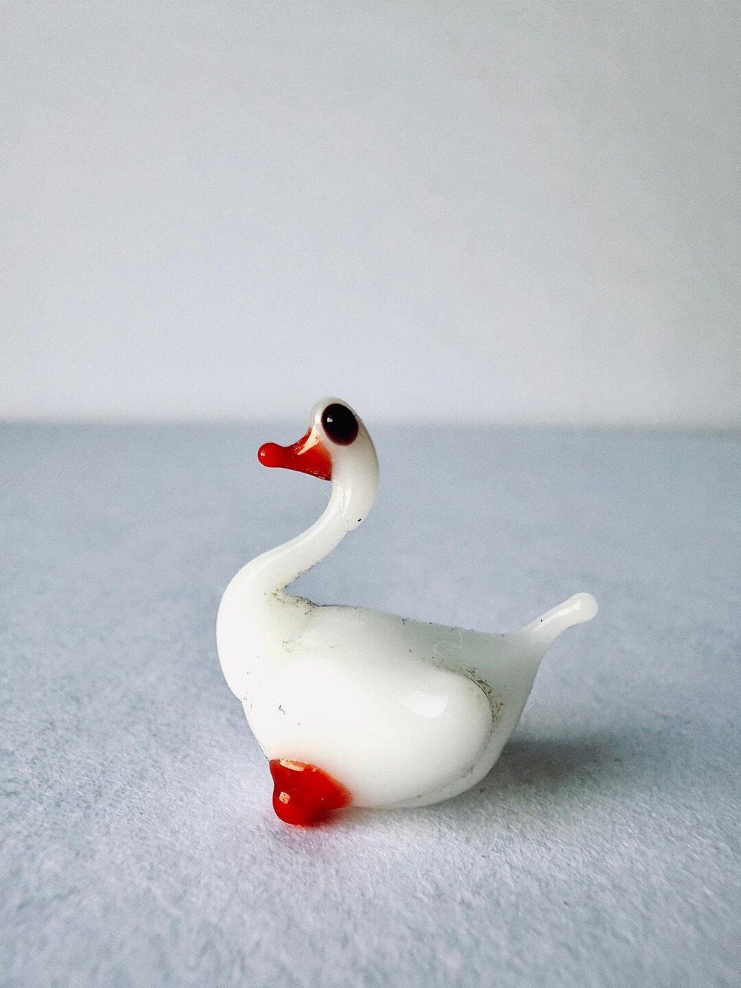 Vintage Mini Glass Swan Figurine Lampwork White Swan Tiny Art Glass - Etsy