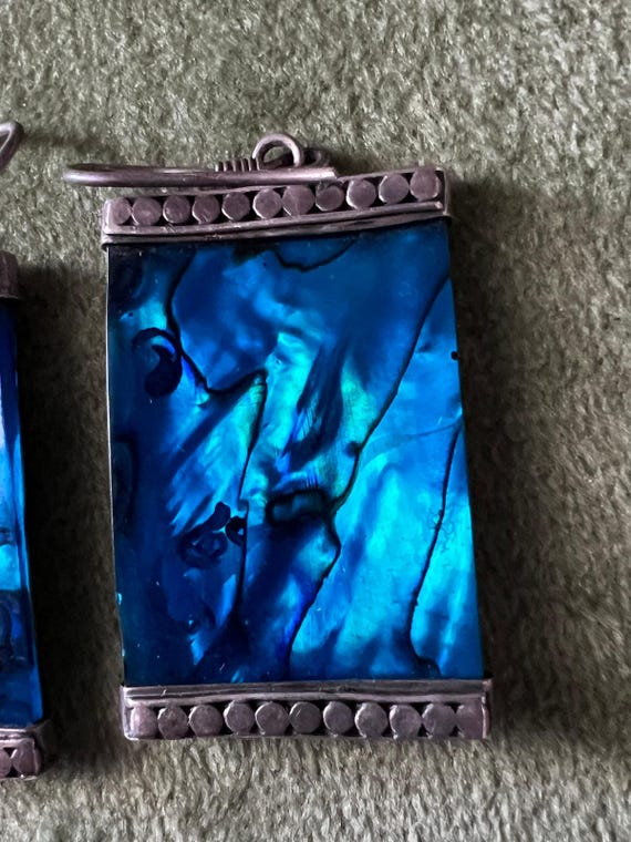 Reversible Abalone Shell Earrings Sterling Silver… - image 7