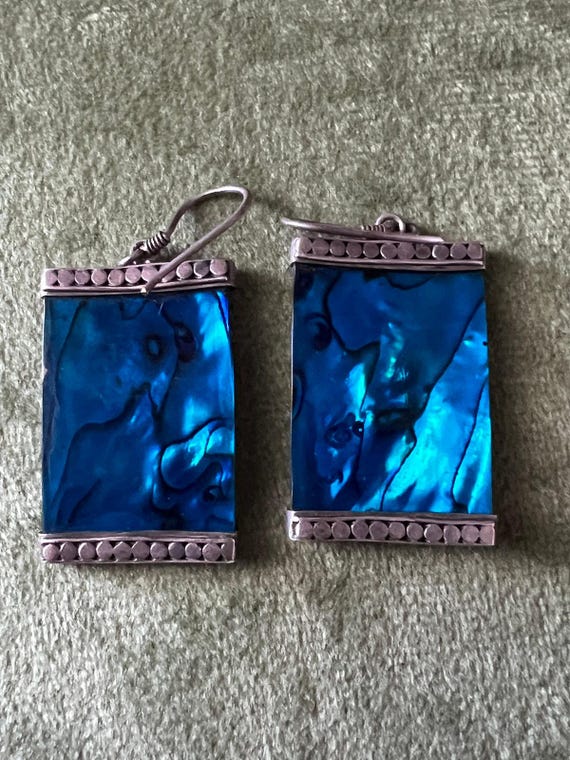 Reversible Abalone Shell Earrings Sterling Silver… - image 5