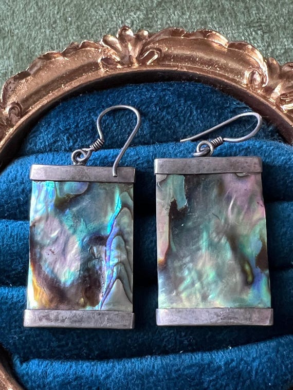 Reversible Abalone Shell Earrings Sterling Silver… - image 2