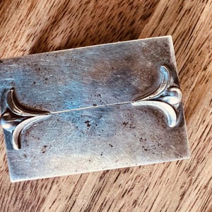 Vintage silver matchbox cover art nouveau floral design collectible vesta case tested silver