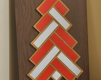 Wood Herringbone Tree Decor - Autumn Holiday Tree