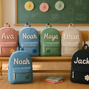 Sac à dos personnalisé pour enfant, cartable pour tout-petit, sac à dos en velours côtelé brodé, sac à dos avec prénom pour enfant personnalisé, cartable pour enfants, rentrée des classes