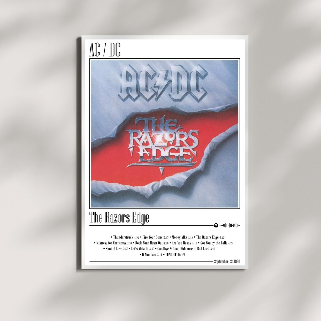 AC/DC Poster Print | the Razors Edge Album Poster | Music Poster ...