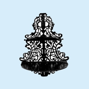 Handmade  Gothic flat shelf “DOUBLE CANDLESTICK”. Home and office interiors. Amazing and Great gift for wife, husband, child, everybody else