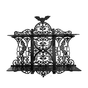 Handmade wooden Gothic FLAT shelf" BAT (flat version) Home and office interrior. Amazing, Great gift for wife, husband, child, somebody else