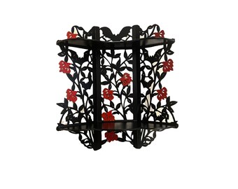 Handmade wooden corner shelf" Bat and Bats in FLOWERs". Home  office interior. Amazing and Great gift for wife husband child, somebody else