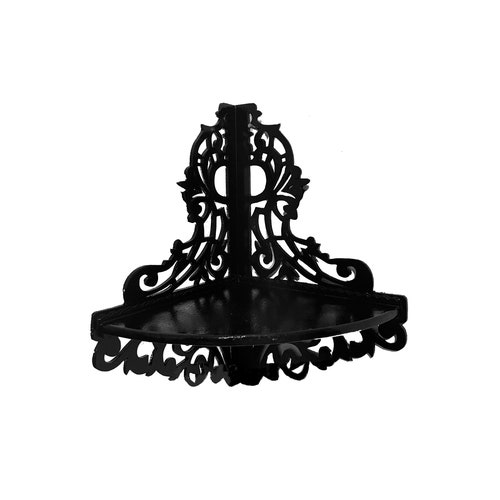 Étagère d'angle noire faite main en bois « BOUGIES et BOUGEOIR GOTHIQUES » Intérieur de maison et de bureau Excellent cadeau pour femme, mari, enfant, quelqu'un d'autre