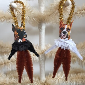 BOXER DOG ornaments dog ORNAMENTS ornaments vintage style chenille ornaments basic set of 2 imagem 3