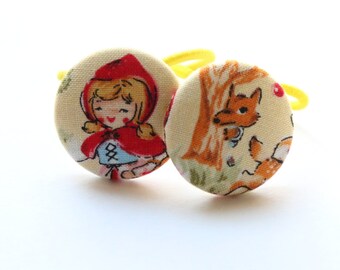 Lil' Red Riding Hood & Wolf-------2 ponytail holders