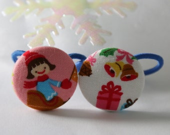 Kawaii Christmas ------2 Button Hair Ties