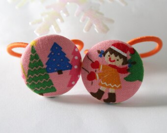 Kawaii Christmas ------2 Button Hair Ties