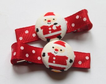 Santa Fun.......2 BUTTON HAIR CLIPS