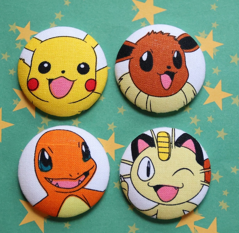 Pokemon Set of 4 JUMBO Magnets image 1