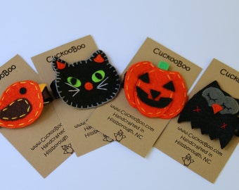 HaLLOwEeN Felt Hair Clips-Pick One