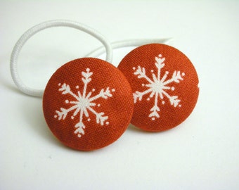 S N O W F L A K E S  ------2 PONYTAIL HOLDERS