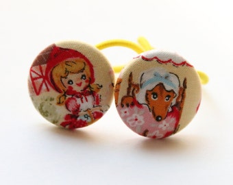 Lil' Red Riding Hood & Wolf-------2 ponytail holders
