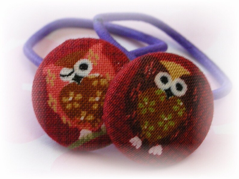 Wink Owls........2 PONYTAIL HOLDERS image 0