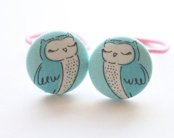 Sleepy OWLS-------2 ponytail holder set
