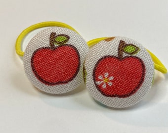 Red Apples…….2 ponytail holders set