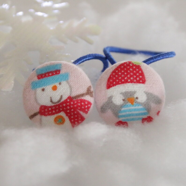 Snowman & Penguin Flannel Ponytail Holders image 2