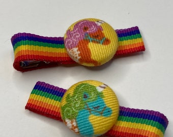 Colorful Unicorns……2 button hair clips
