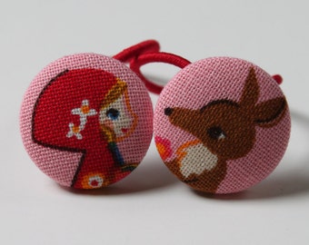 RED Riding HOOD BAD Wolf------2 Ponytail Holders