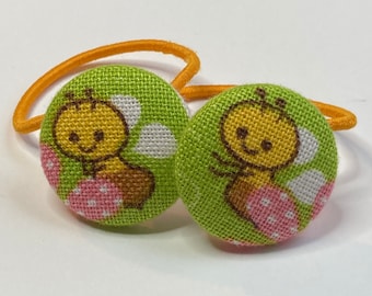 Happy BEES …..2 ponytail holders set