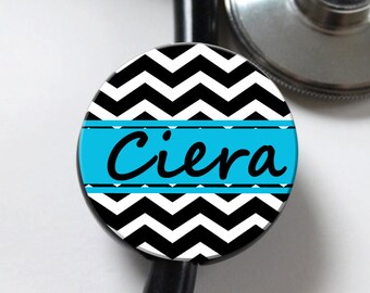The ORIGINAL Stethoscope ID Tag--Chevron Monogram Name