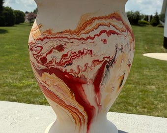 Vintage Early Red Clay Swirl NEMADJI Indian Art Pottery Swirl Vase