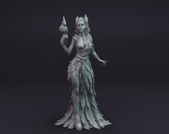 Female Elf Druid / Shaman Imrildana - miniature for Dungeons & Dragons 5E, tabletop RPG, wargames and board games
