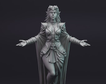 Female Elf Druid / Sorceress Ardurieth - miniature for Dungeons & Dragons 5E, tabletop RPG, wargames and board games