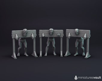 Prisoners in stocks / Captives / Victims - miniatures for Dungeons & Dragons 5E, tabletop RPG, wargames and board games