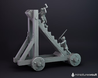 Siege Ladder with Attacking Soldiers / Siege machine - miniatures for Dungeons & Dragons 5E, tabletop RPG, wargames and board games