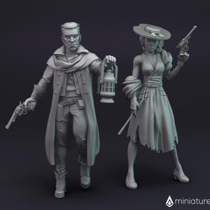 Gunslingers / Cowboys / Robbers - miniatures for Dungeons & Dragons 5E, tabletop RPG, wargames and board games