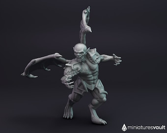 Transforming Vampire - miniature for Dungeons & Dragons 5E, tabletop RPG, wargames and board games
